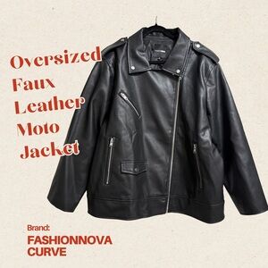 Fashion Nova Curve Black Faux Leather Jacket